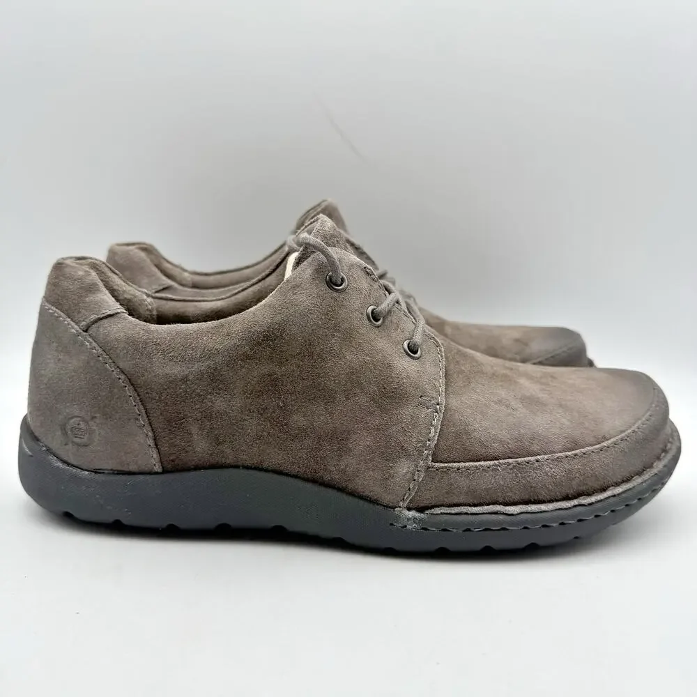 Born Mens Nigel 3-Eye Oxford Shoes US 8 M EU 41 Grey Nubuck Leather NIB
